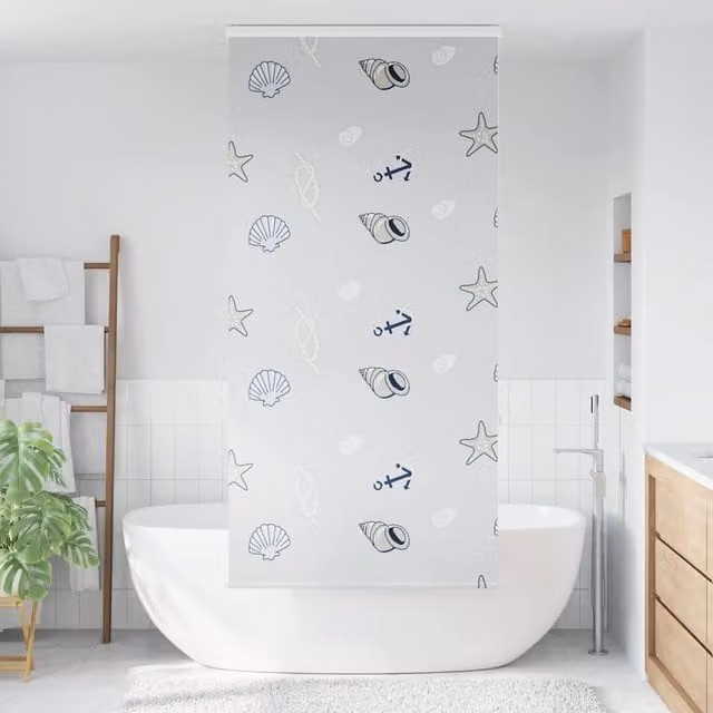 Berkfield Home Opaque Shower Roller Blind with Cassette in Pale Grey, W/H: 96 x 240 cm