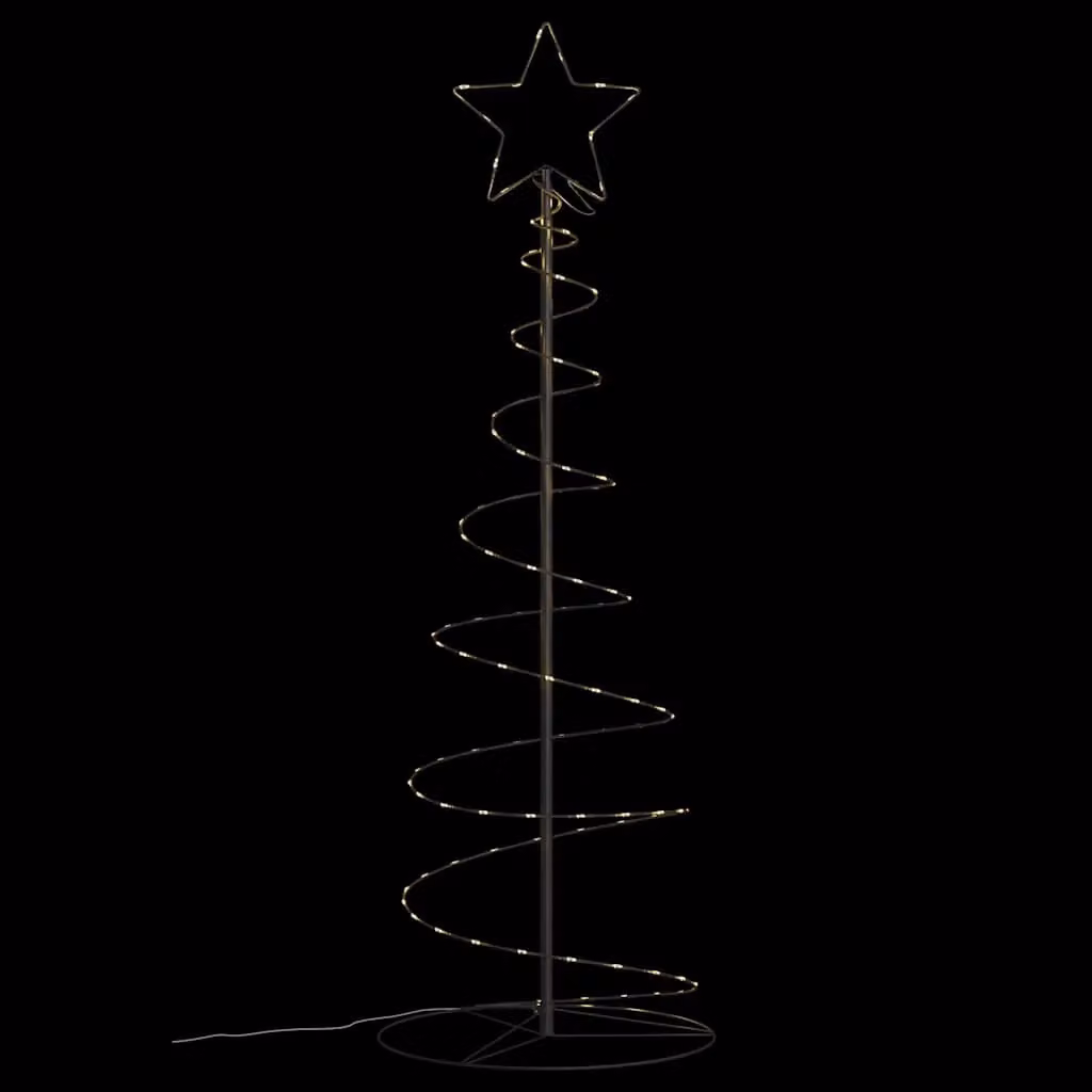 Berkfield Home Christmas Tree Light Cone with 100 Warm White LEDs, Height: 150 cm, Black – 3
