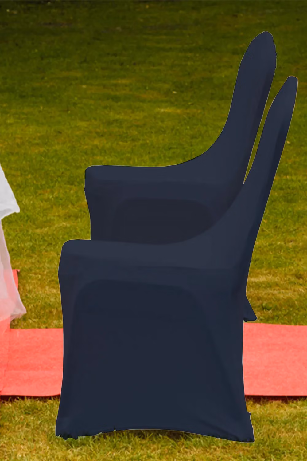 Neel Blue Spandex Arched Front Dining Chair Covers in Navy Blue, Stretchable and Washable Slipcovers – 5