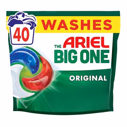 Ariel The Big One Original Laundry Detergent Capsules, 40 Washes