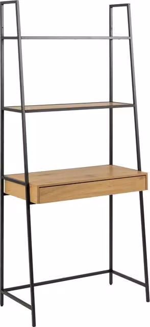 Furniture To Go Seaford Industrial Bookcase with 1 Drawer in Black and Oak