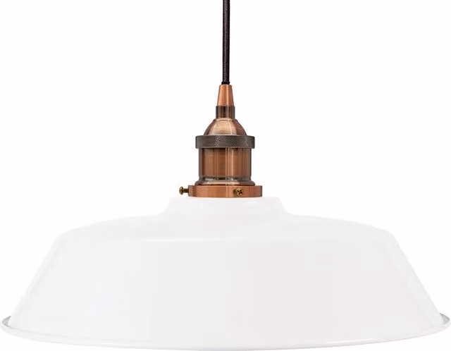 SE Home Chancery Round Suspended Pendant Light in White, Black and Antique Copper – 1
