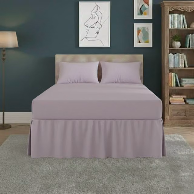 Snug City Super King Fitted Valance Bed Sheet in Purple Polycotton with Frill