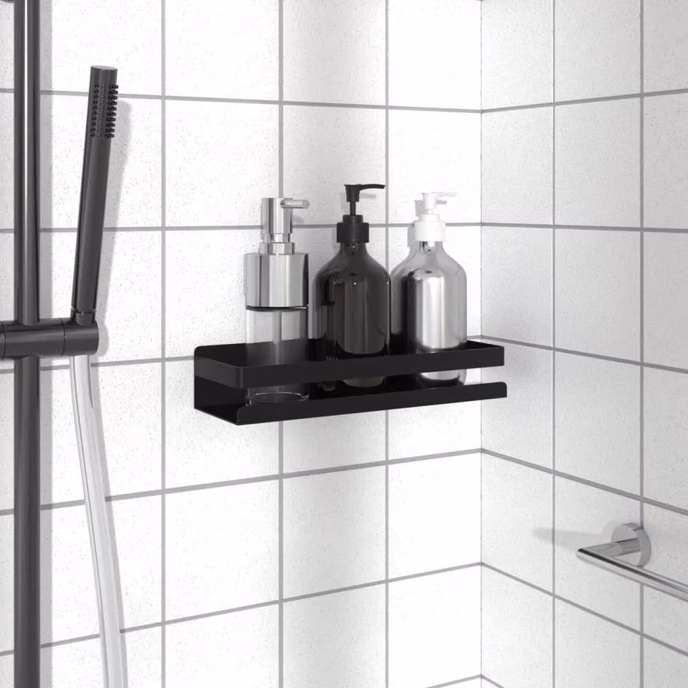 Berkfield Home Matt Black Brushed 304 Stainless Steel Shower Shelf, W/D/H: 30 x 10 x 6 cm – 2