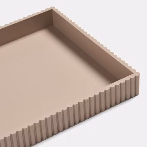 OHS Modern Rectangular Plastic Decorative Tray in Beige, W/D/H: 25.0 x 36.0 x 4.0 cm – 3