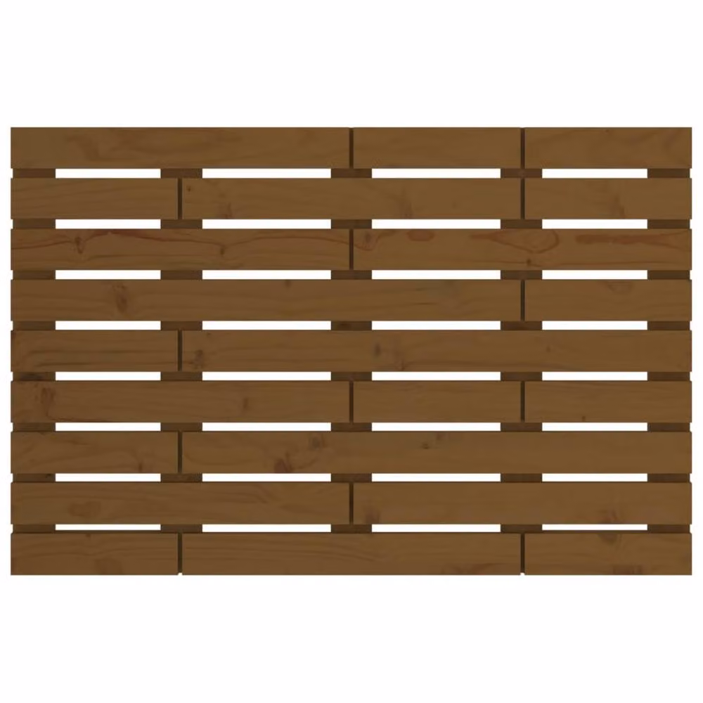 Berkfield Home Rustic Solid Wood Pine Wall Mounted Headboard in Honey Brown, W: 106 cm, D: 3 cm, H: 63 cm – 3