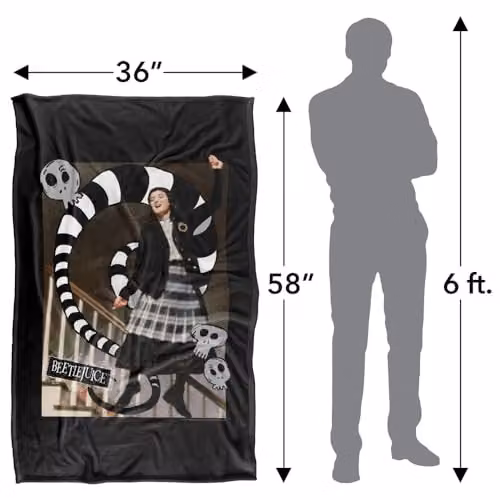 Warner Bros. Beetlejuice Shake Shake Shake Silky Touch Super Soft Fleece Throw Blanket, Multicolour, W/D/H: 91 x 147 cm – 4