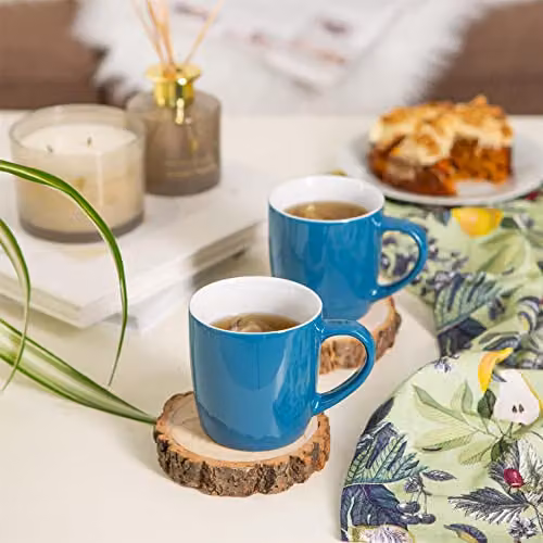 Argon Tableware Blue Stoneware Coffee Mugs, 350ml, Pack of 2 – 2