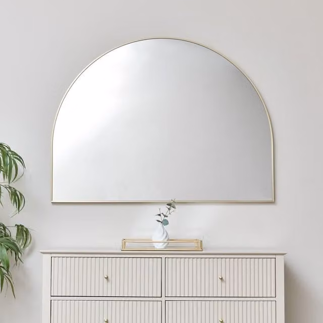 Melody Maison Gold Arched Wall Mirror W: 90 cm, H: 120 cm