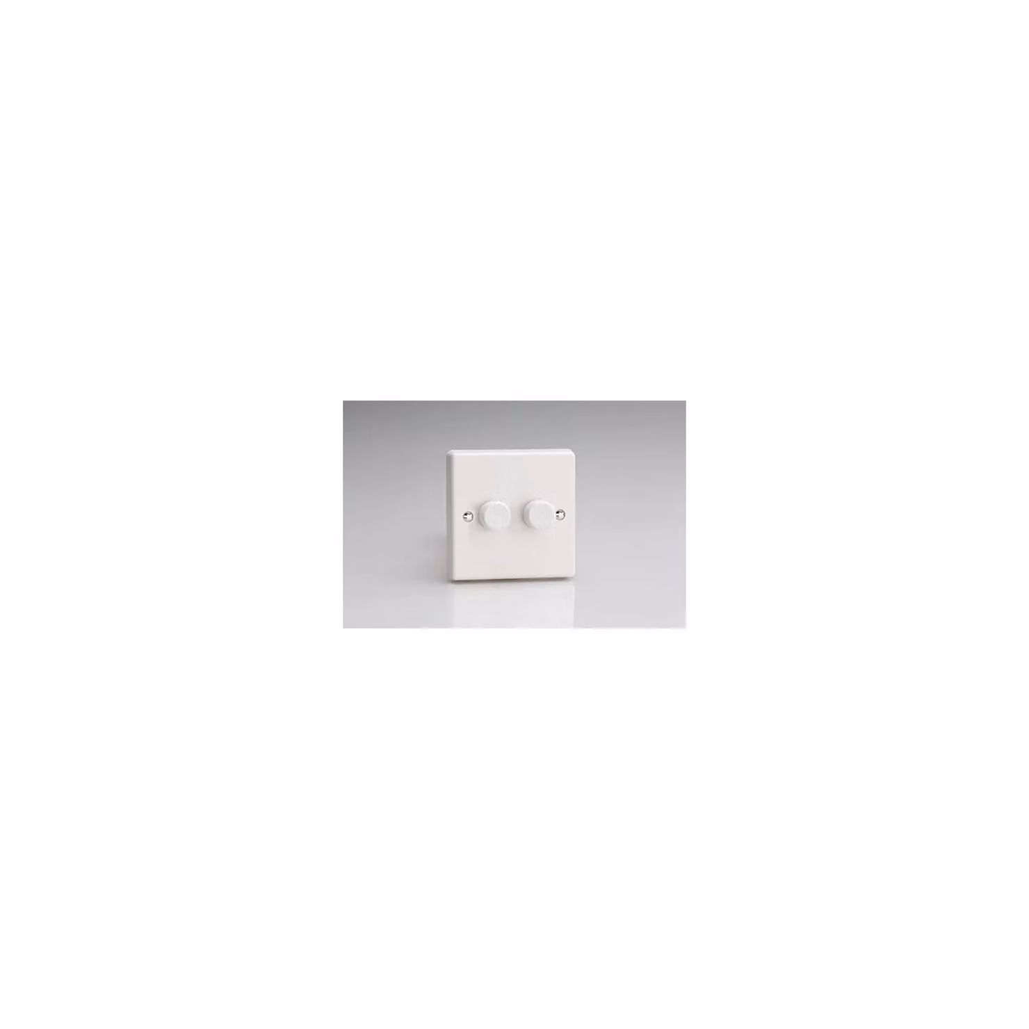 Varilight 2-Gang 1 or 2 Way 2x250 Watt Push On/Push Off Standard Dimmer Switch in White Plastic – 2