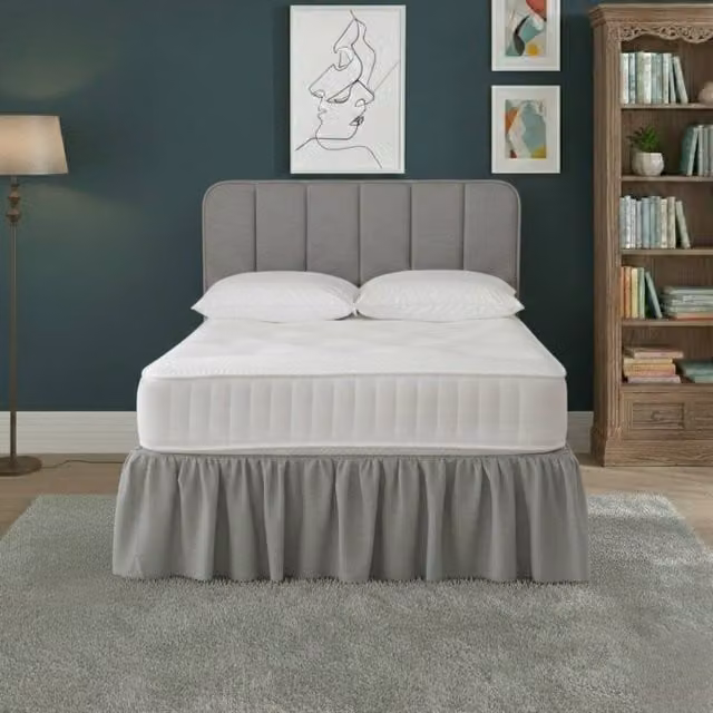 Snug City Super King Polycotton Divan Bed Base Valance Sheet in Silver – 1