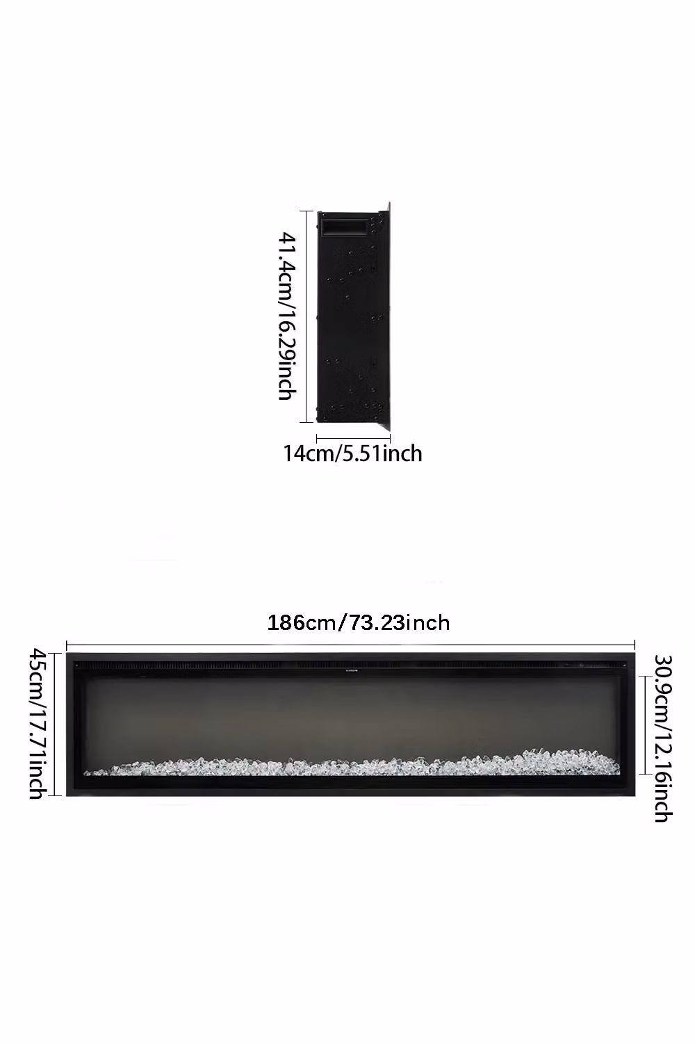Living and Home 186cm Electric Fireplace with Remote Control in Black – 6