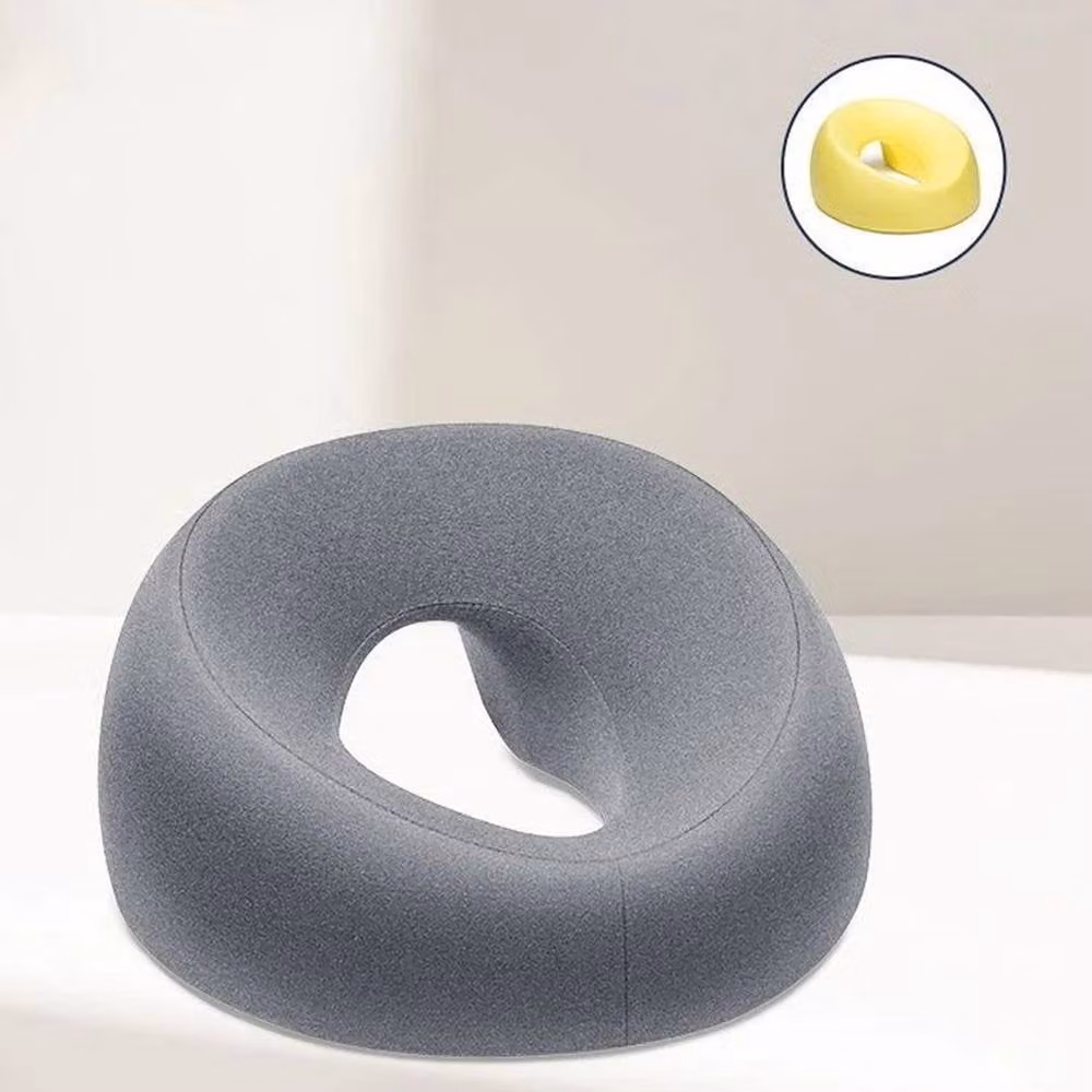 FLAVORA Grey Contoured Memory Foam Face Down Massage Pillow for Stomach Sleepers – 3