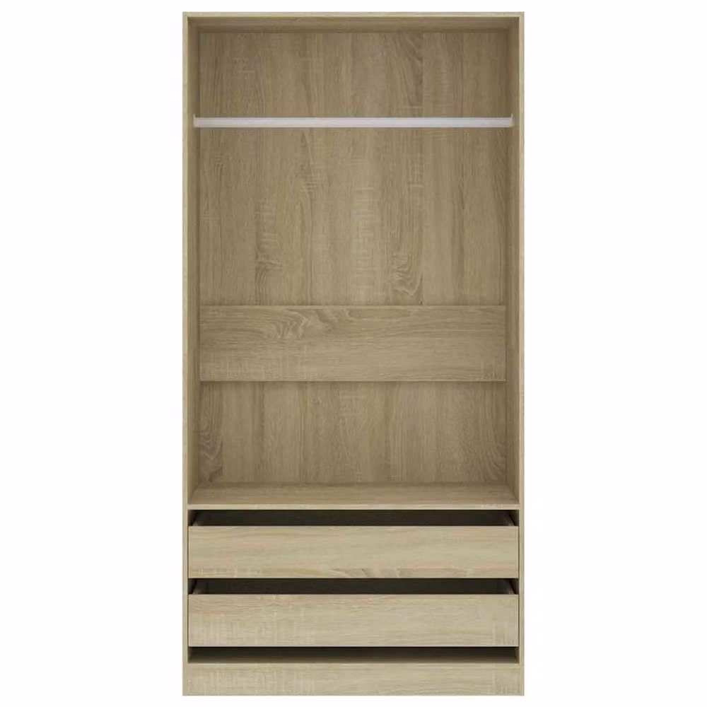 Berkfield Home Sonoma Oak Wardrobe in Light Oak, W/D/H: 100 x 50 x 200 cm – 2