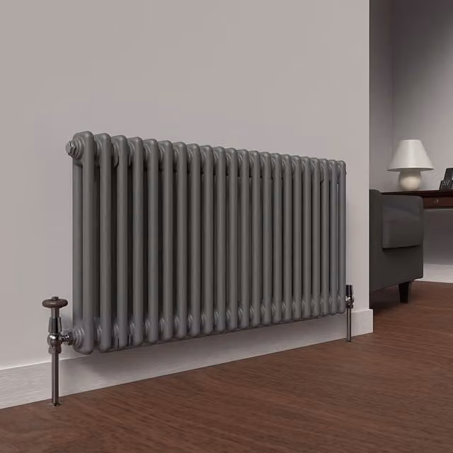 Lux Heat Horizontal 2 Column Steel Radiator in Anthracite Grey, W: 101.0 cm, H: 50.0 cm