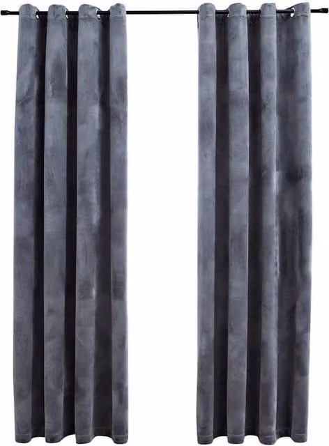 Berkfield Home Blackout Velvet Curtains with Eyelets, 2 Pack, Anthracite Grey, W: 140 cm, H: 225 cm – 1