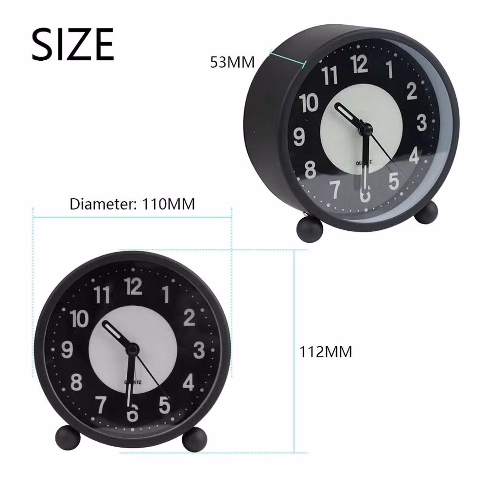 Nordara Black Bedside Clock with Night Light and Silent Snooze Function – 2