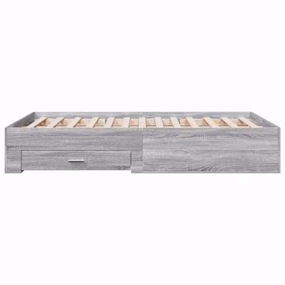 Berkfield Home Modern Double Bed Frame with Drawers in Grey Sonoma, W/D/H: 138 x 200 x 32 cm – 2