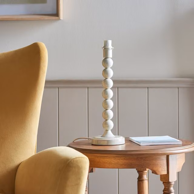 Terrys Higgledy Table Lamp Base Only in Gloss Almond White