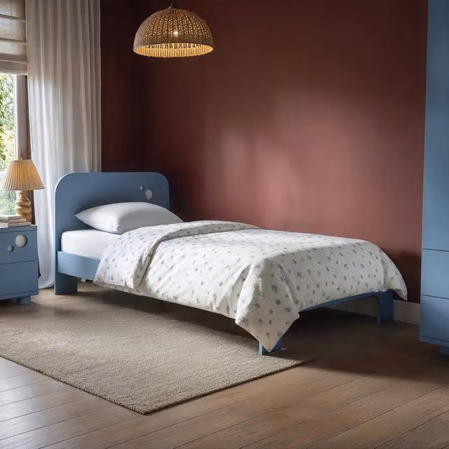 Flair Livana Modern Childrens Single Bed in Blue and White, W/D/H: 90 x 200 cm – 1