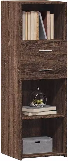Berkfield Home Modern Highboard in Brown Oak, W/D/H: 40 x 42.5 x 124 cm