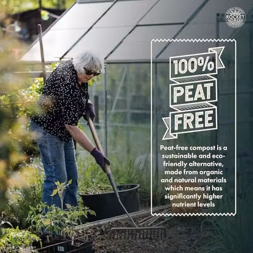 RocketGro Multi-Purpose Peat-Free Organic Compost with Dual-Source Feed, 20L – 5