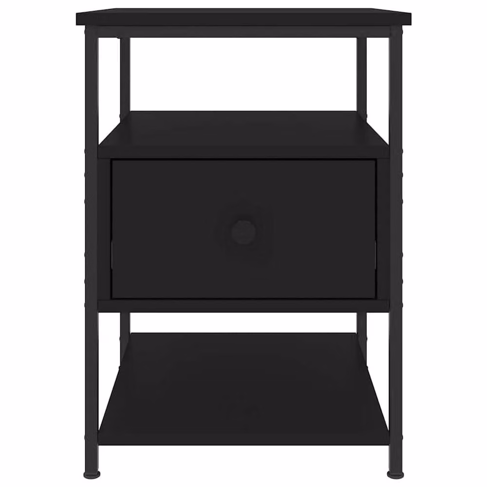 Berkfield Home Set of 2 Black Modern Bedside Cabinets, W/D/H: 40 x 42 x 56 cm – 5
