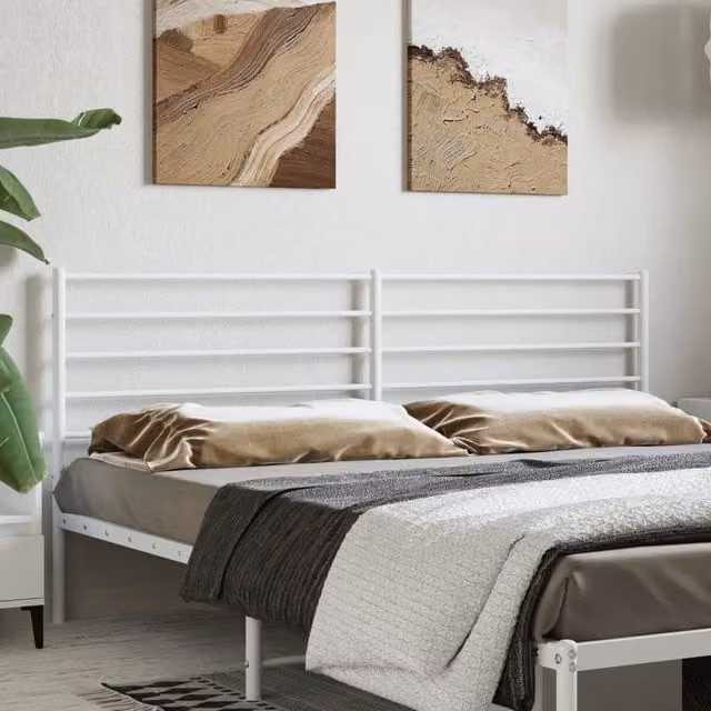 Berkfield Home Classic Metal Headboard in White, 180 cm – 1