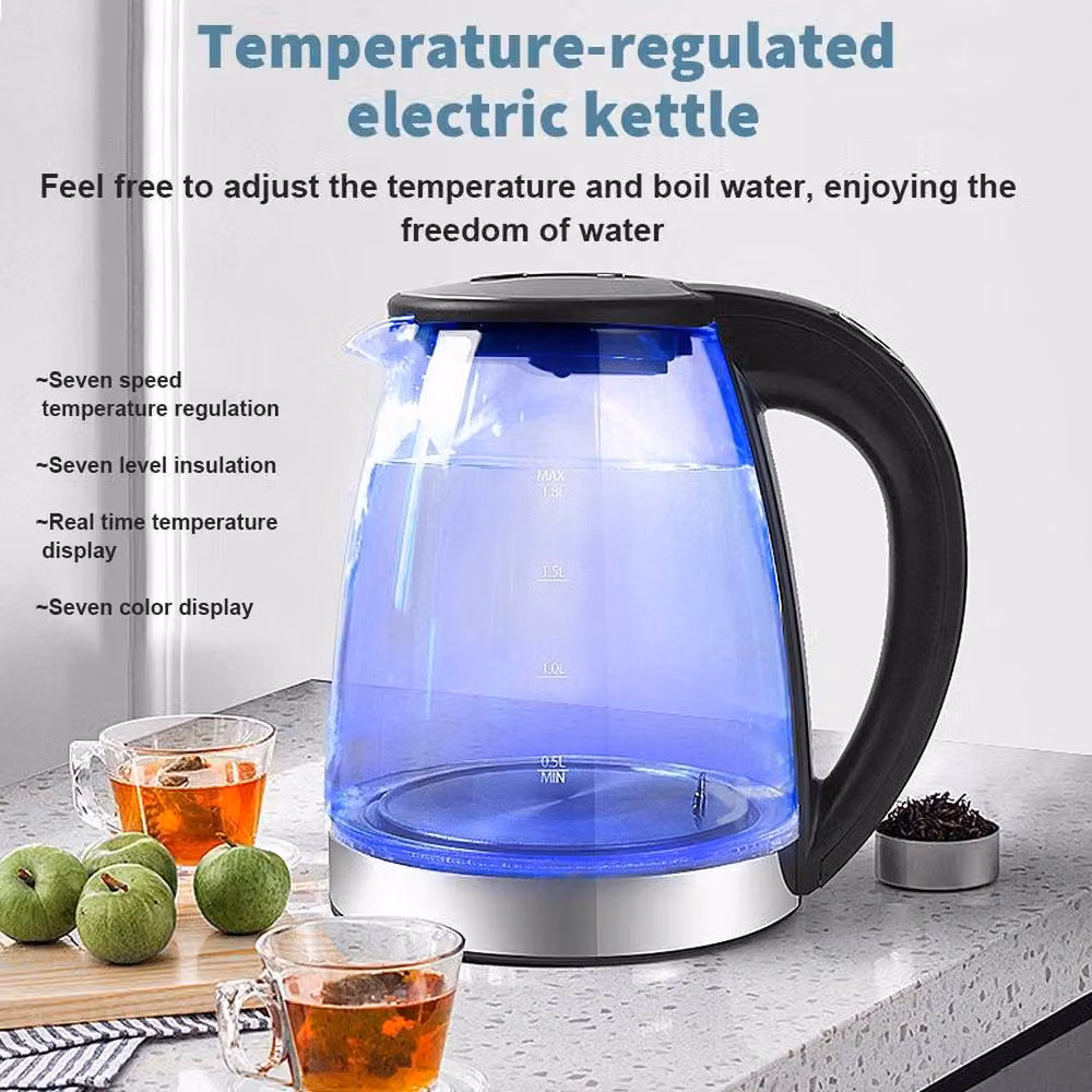 FORGEVIO Intelligent LED Illuminated Electric Glass Kettle, Black, 1.8 l – 4