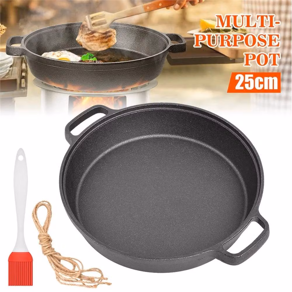 EONLION Pre-Seasoned Cast Iron 10 inch Steak Pan, Black – 3