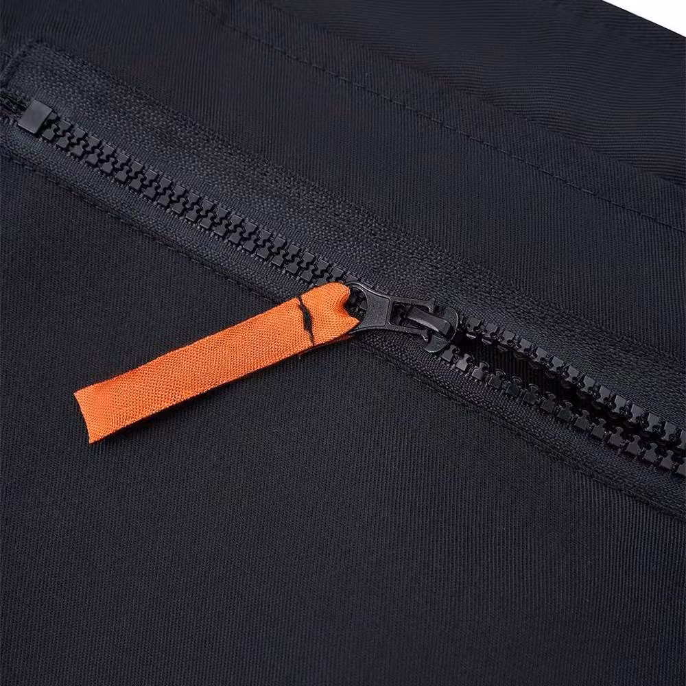 FLAVORA Men's XXXL Heavy Duty Bib and Brace Overalls Work Trousers in Black and Orange Poly-Cotton – 4