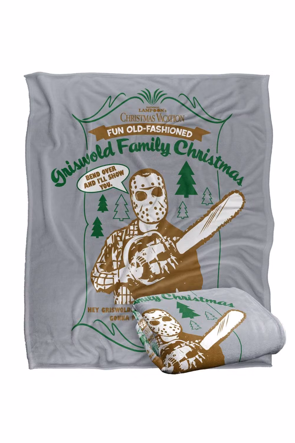 Warner Bros. Christmas Vacation Bend Over & I'll Show You Super Soft Fluffy Polyester Blanket, Multicolour, Large – 2