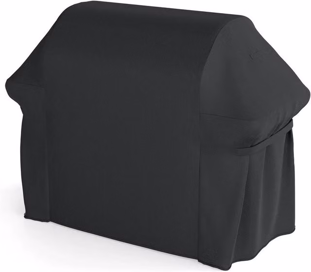 KORVIXA Heavy Duty Waterproof Black PVC Gas Grill Cover, W/D/H: 100 x 100 x 66 cm