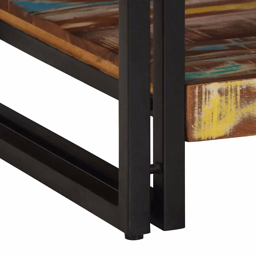 Berkfield Home Multicolour Reclaimed Solid Wood Coffee Table, W: 90 cm, D: 50 cm, H: 38 cm – 6