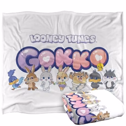 LOGOVISION Looney Tunes Gokko Line Up Super Soft Silky Touch Fleece Throw Blanket, Multicolour, W: 152 cm, D: 127 cm