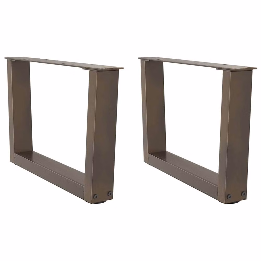 Berkfield Home V-Shape Dining Table Legs, 2 Pieces, Brown Steel, H: 50 cm, W: 30-31.3 cm – 1