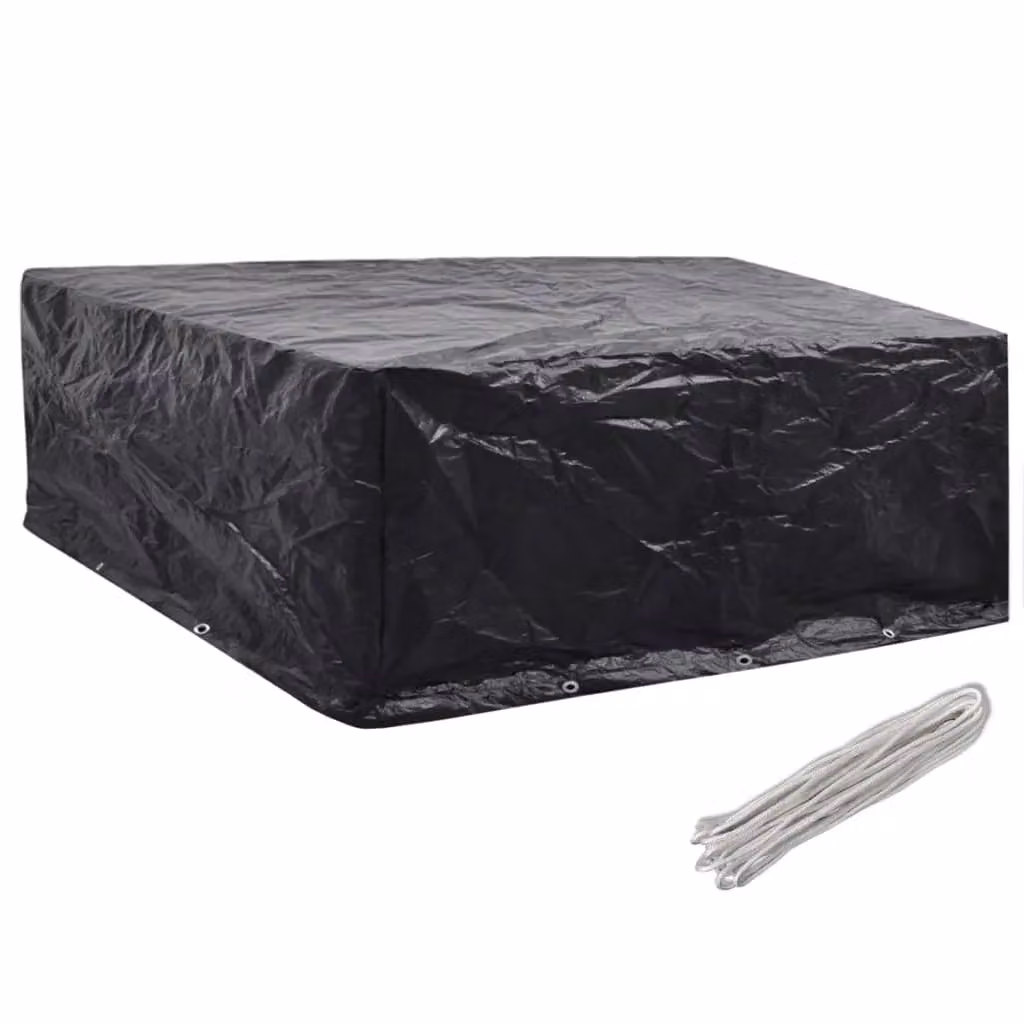 Berkfield Home Water Repellent Garden Furniture Covers, 2 Pack, Black, W/D/H: 260 x 260 x 90 cm – 2