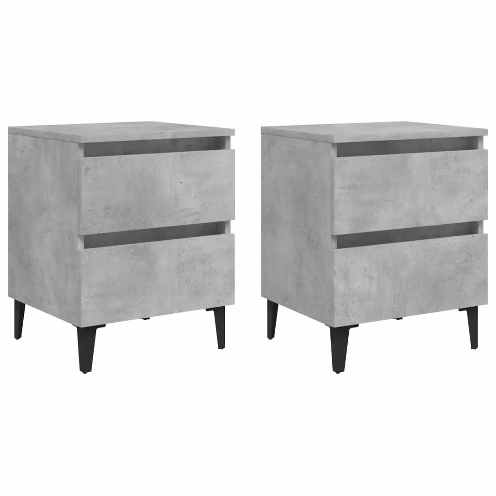 Berkfield Home Set of 2 Bedside Cabinets in Concrete Grey, W/D/H: 40 x 35 x 50 cm – 2