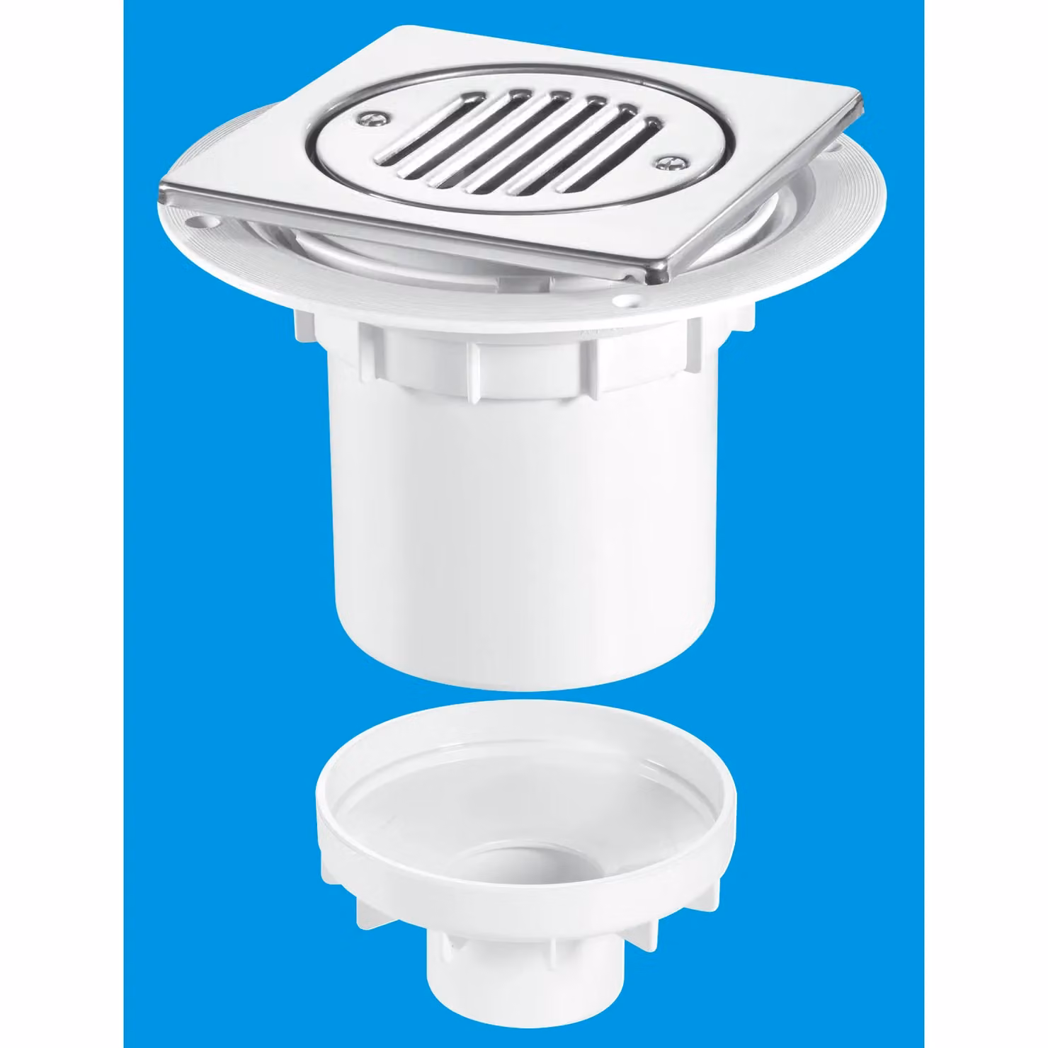 McAlpine TSG2T6SS 75mm White Plastic Water Seal Gully with Vertical Outlet – 2