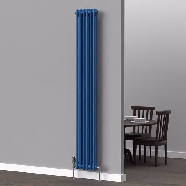 Lux Heat Vertical Coloured Column Radiator in Galaxy Blue, H 180 cm x W 29 cm