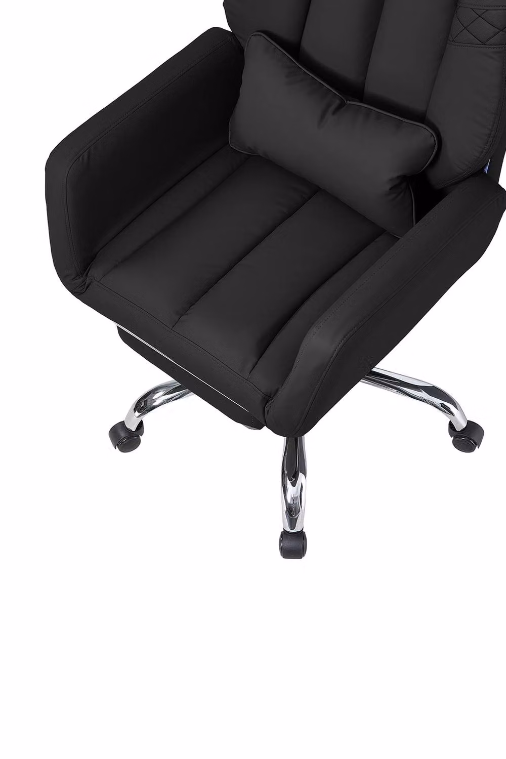 Garden Sanctuary Ergonomic Black Synthetic Leather Office Chair with Headrest and Foot Ring – 5