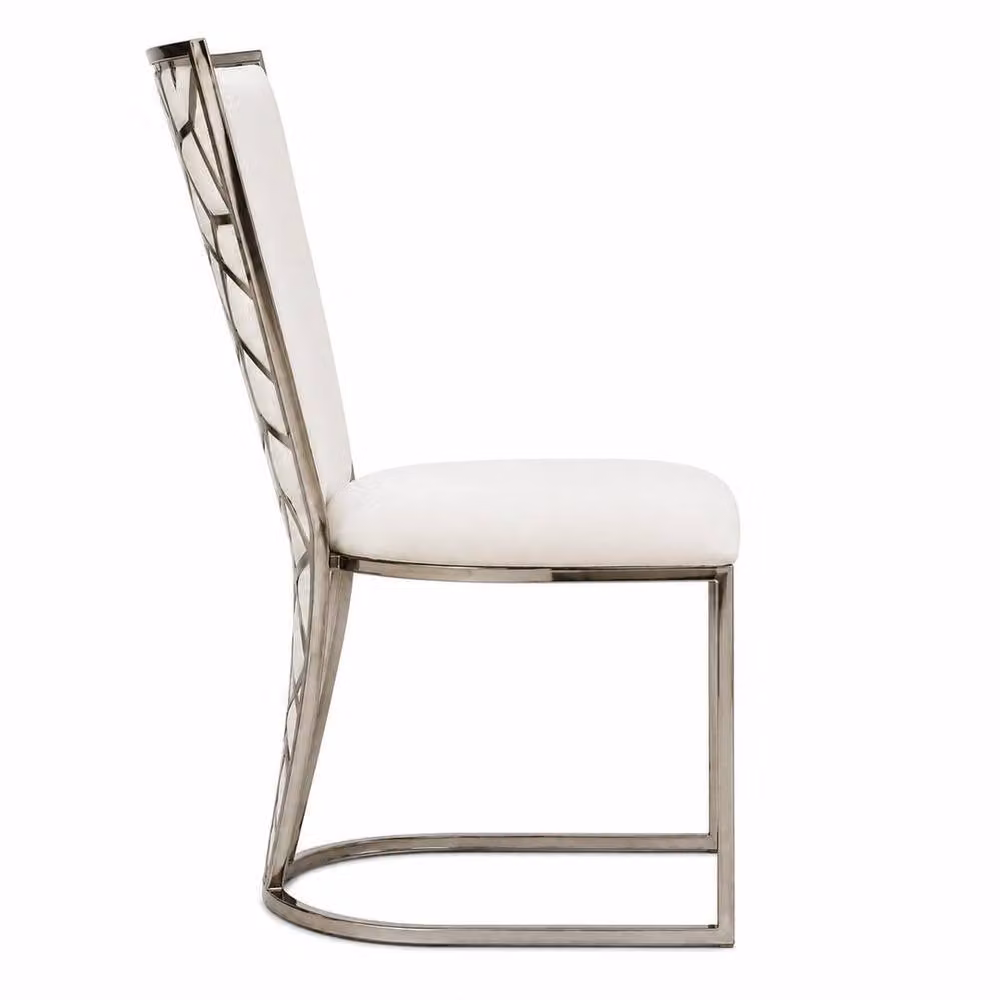 HOME LUXE INTERIOR Set of 2 Vienna Dining Chairs in Mink Cream and Silver – 2