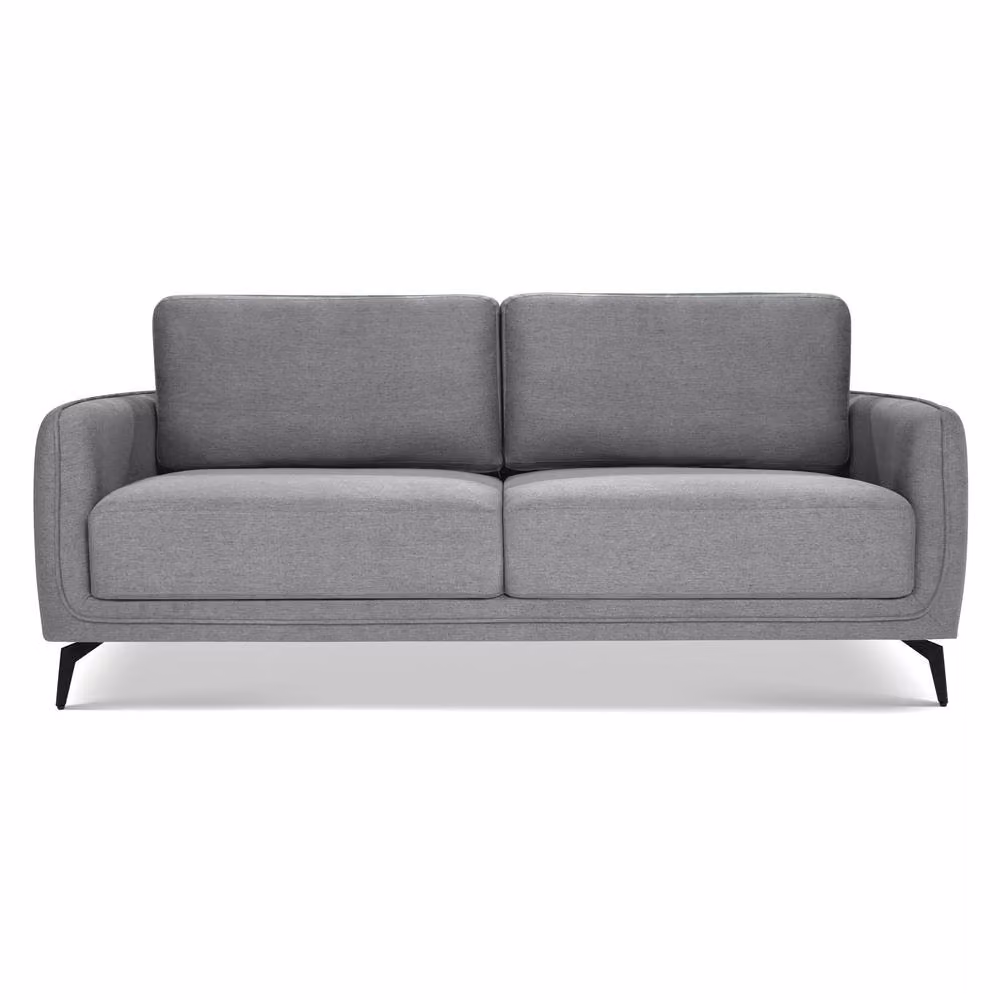 Bravich LTD Brixton 3 Seater Modern Fabric Sofa in Grey with Steel Legs – 2