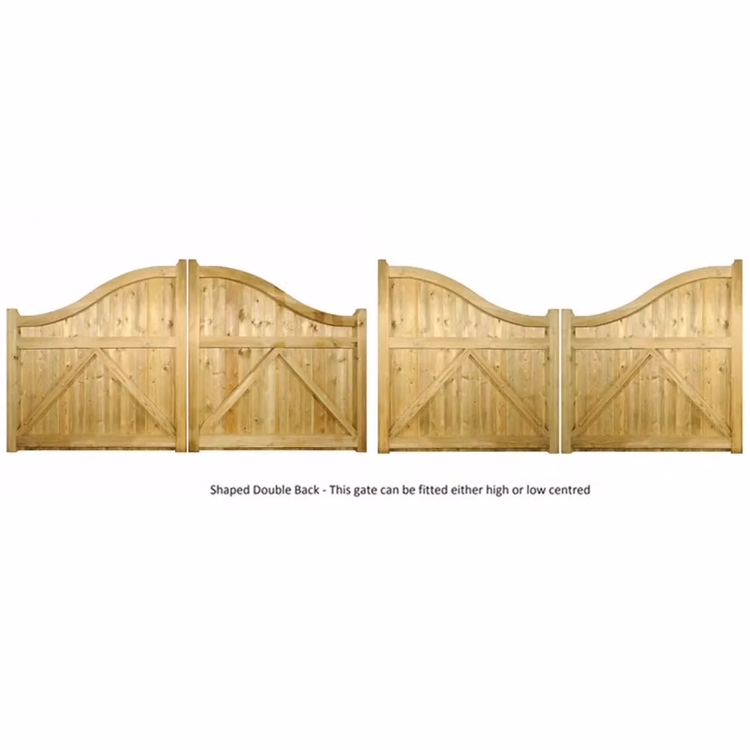 Burbage Iron Craft Drayton Low Shaped Top Double Gate in Brown, W270 x H125 cm – 2