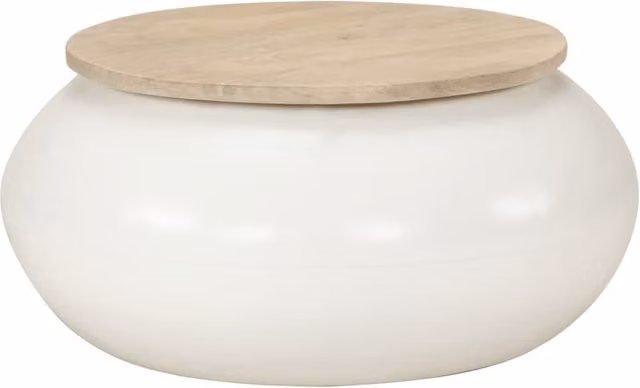Berkfield Home White Mango Wood Coffee Table W/D/H: 51 x 51 x 27 cm