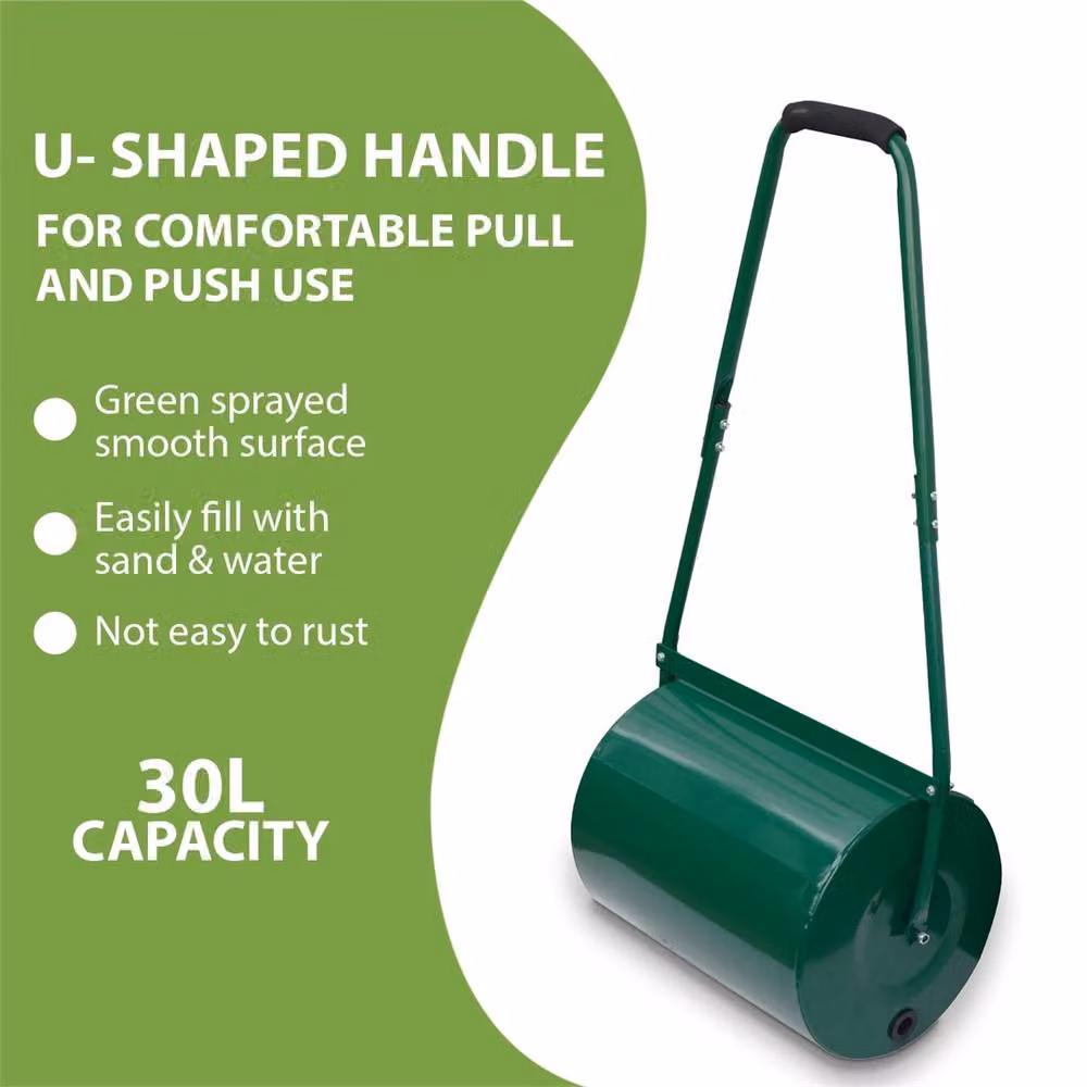 Nordara Manual Metal Garden Lawn Grass Roller, Green, 30L Capacity – 3