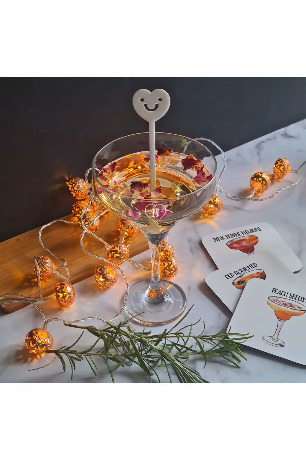 Afewhometruths Engraved 50th Birthday Cocktail Glass with Coasters, Clear – 2