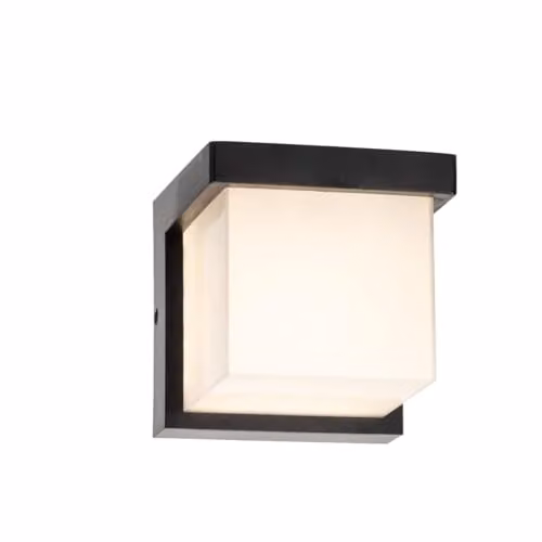 CGC Lighting Black Cube LED Outdoor Wall Light, 4000k Natural White, IP65, W/D/H: 13.0 x 11.5 x 11.5 cm – 4