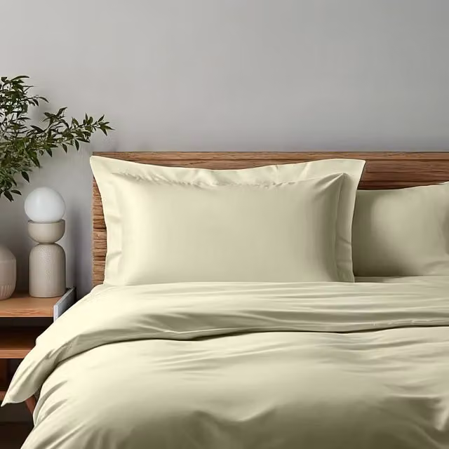 Snug City Luxury 400TC Mako Sateen Cotton Oxford Pillowcase Pair in Beige