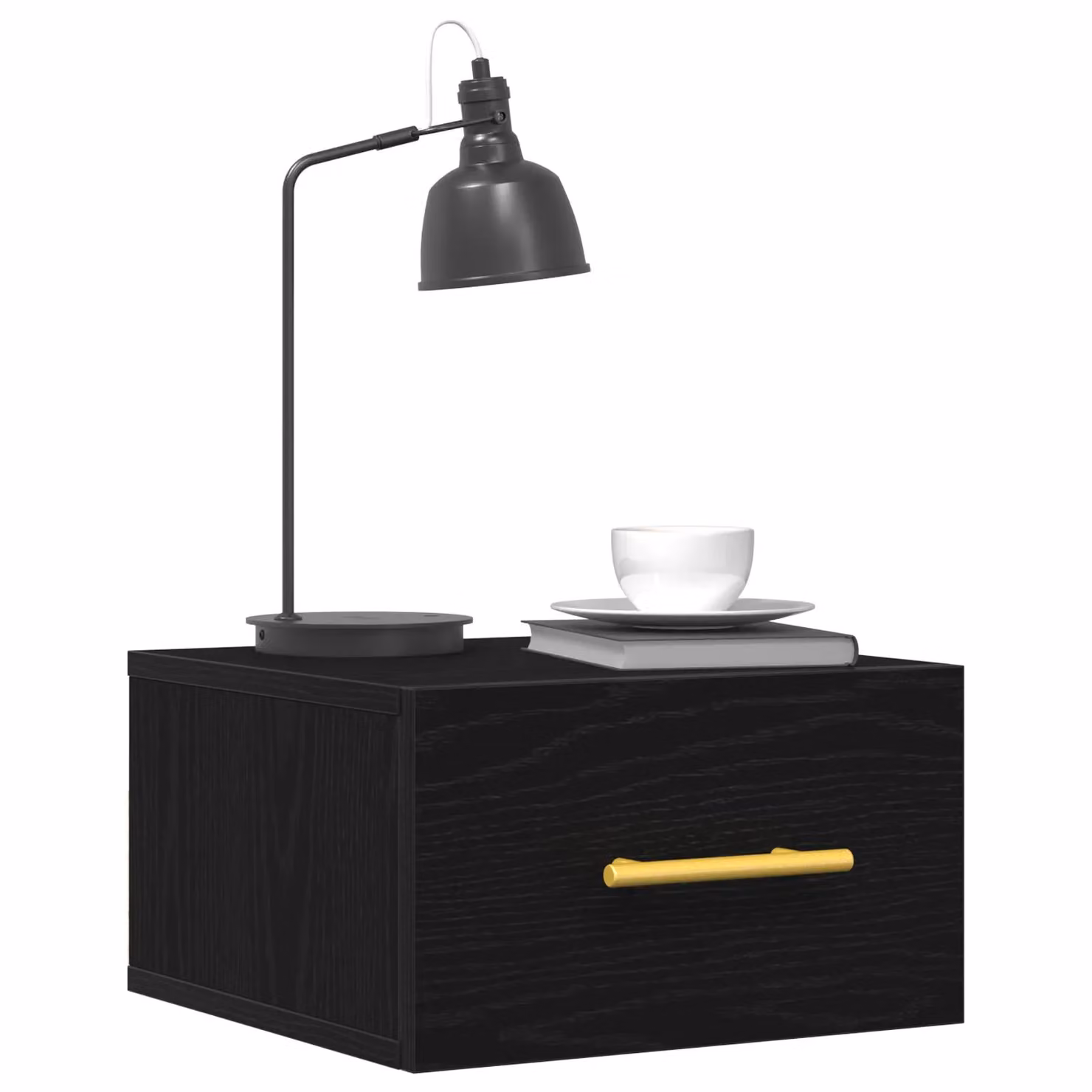 Berkfield Home Wall-Mounted Black Oak Bedside Cabinet W/D/H: 35 x 35 x 20 cm – 3